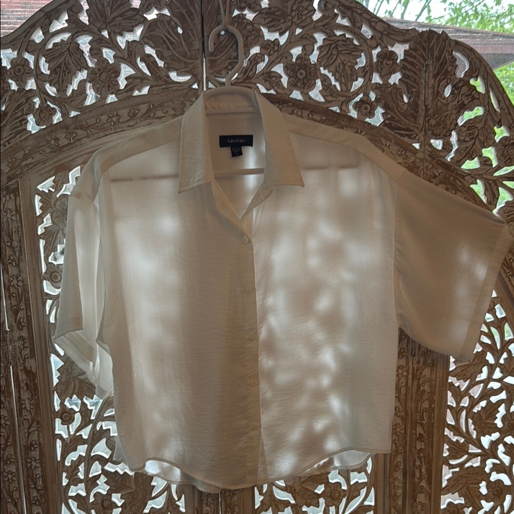 Calvin Klein Women's white Button-Up Top